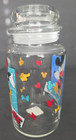 Vintage Disney Mickey   Minnie Anchor Hocking 8 75  Glass Jar With Push Lid