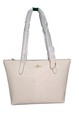 Coach F58846 Crossgrain City Zip Top Tote Handbag - Chalk