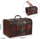 Elldoo Vintage Treasure Chest Box  Wooden Pirate Keepsakes Box  Large   Treasure