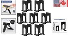 Elegant Metal Bookends Set - Heavy Duty Anti-skid Support  14 Pieces Included