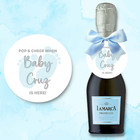 Baby Shower Champagne Tag Favors   Pop   Cheer When Baby s Here   Baby Girl