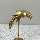 Vintage Russ Brand Brass Parrot Bird On Perch Stand Figurine Statue Decor 6 25 