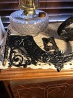 Antique Cast Iron Wall Holder With Oil Lamp And Wall Bracket