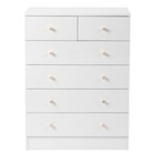 Modern Simple 6-drawer Dresser  White Contemporary Bedroom Storage Chest
