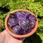 3pcs Natural Dark Amethyst Polished Tumbled Healing Energy Stone Specimens Rocks