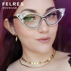 Cat Eye Frame Reading Glasses For Women Anti Blue Light Fashion Computer Glasses