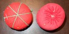 2 Old Vintage Strawberry Tomato Pin Cushions Pincushions With Sewing Pins