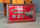 Vintage Weinhard   s Boar Head Red Lager Beer Mirror Sign Hanging Man Cave 32 x20 