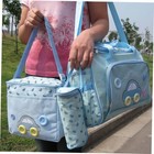 4-in-1 Baby Diaper Bag Tote Set Large Capacity 38 00x28 00x12 00cm  Blue