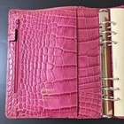 Filofax Classic Croc Leather Agenda Organizer Planners Vintage Fuchsia 6 Hole