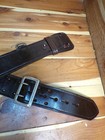 B101 Size 38  Brown Leather Hume 2 25  Police Duty Belt Nickel Buckle   D-rings