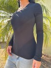 Women s V Neck Long Sleeve T Shirt Basic Stretch Top Us Sizes S-xl Plus 1x 2x
