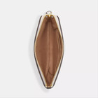 Coach Corner Zip Wristlet In Pebbled Leather Light Khaki Chalk New W tags  88