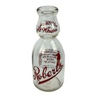 Vintage Roberts Dairy Milk Bottle Drive Safely Sioux City Iowa  it Whips  Red