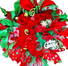 Handmade Christmas Wreath With Lights  24  Deco Mesh  Red green Door Decor