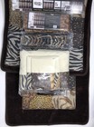 18-piece Leopard Brown Bath Rug Set With Zebra Shower Curtain And Towel Set