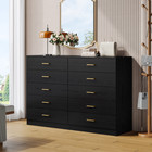 Black 5 Drawer Dresser  Chest Of Drawers For Bedroom  Modern Storage Cabinet Dre