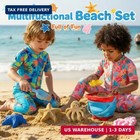 Beach Sand Toys Set For Toddlers  Portable Travel Beach Toys With Collapsible Bu