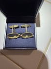 Vintage Gold Tone Oval Cuff Links
