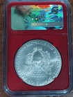 2017 American Silver Eagle     Ngc Ms70     First Day Of Issue     Red Holder 