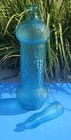  Vintage 18  Tall Empoli Mid-century Modern Italian Glass Embossed Decanter