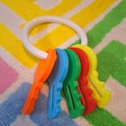 Deluxe Oversized 5   key Rattle Set  Adult   sized Abdl  Baby Keys With Beads Inside