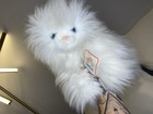 Vtg 1988 Applause White Persian Cat Kitty Plush Fluffy Long Hair Blue Eyes Rare