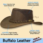   oztrala    Buffalo Leather Hat Crocodile Band Mens Golf Texas Cowboy Australian  