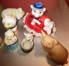 Vintage Lot Of 11 Pigs Ceramic Miniature Glass Resin Plastic Rubber
