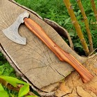 Handmade Forged Damascus Steel Axe With Leather Sheath