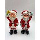Vintage Santa Claus Salt And Pepper Shakers Ceramic Japan Christmas Bell Candy
