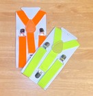Neon Yellow Or Orange  y  Back Suspenders  Baby Toddler Kids Boys Or Girls