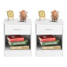 Set Of 2 White End Tables Nightstand Bedside Sofa Side Accent Table W  Drawers