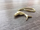 Brass Dolphin   Fish Keychain - Old Vintage Antique Style  - Nautical Pendant