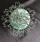 Vintage Blue Ribbon Hairpin Metal Frog Flower Holder  4