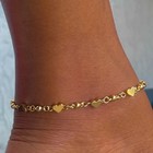 Genuine 18k Gold Filled Heart Link Anklet  For Women W extension
