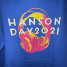 Hanson Day 2021 Official Hoodie Sweatshirt Large Blue Hanes Ecosmart Band Merch