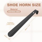  Shoe Horn Metal Curved Handle Shoe Helper Metal Shoehorns For 11 8  Black