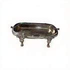 Retro Silver Plated Fancy Roll Top Footed Butter Dish 
