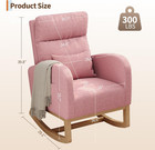 Rocking Chair  Modern Nursery Glider Chair With Side Pockets And Pillow  Rocker