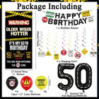 Caution 50th Birthday Decorations Men Women Door Cover Adult   Happy 50th Birthd