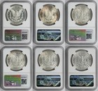 Lot 6 Different Date Morgan Dollar  1 Ms 62 Ngc 6 Coins