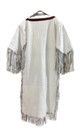 Women Native American Buckskin Leather Long Wedding Dress Pow-wow White Dress
