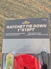 15 Ft Ratchet Tie Down Strap 1  X 15ft  Red Color Light Duty Cargo Straps