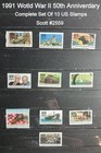 Great Us Stamp Collection Including Complete Set Ww Ii Anniversary B Of B Stamps