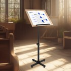 Portable 360   Adjustable Lectern Presentation Podium Stand With Laptop Holder