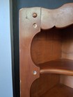 Vtg  Corner Cupboard With Distinctive Scalloped Cutouts - 3 Tier - Oak In Color
