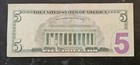 Error Bill Misaligned Five Dollar Note 2017 Federal Reserve Note