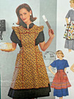 Retro 1940s Apron Pattern Bib Ruffled Scalloped Half Smock Simplicity 8720