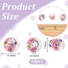 Ph Pandahall 60pcs 9 10mm Rose Lampwork Beads Gold Sand Glass 10mm  White